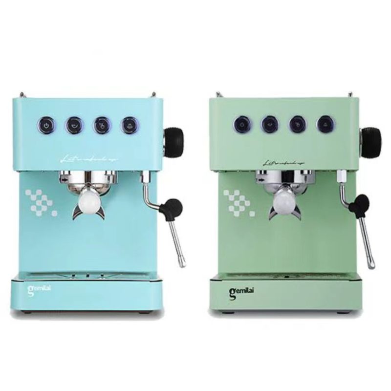 Gemilai espresso machines in blue and green